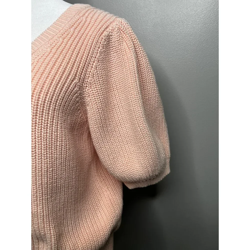 525 America V-Neck Puff Sleeve Knit Sweater Medium Womens Pink - Picture 10 of 17